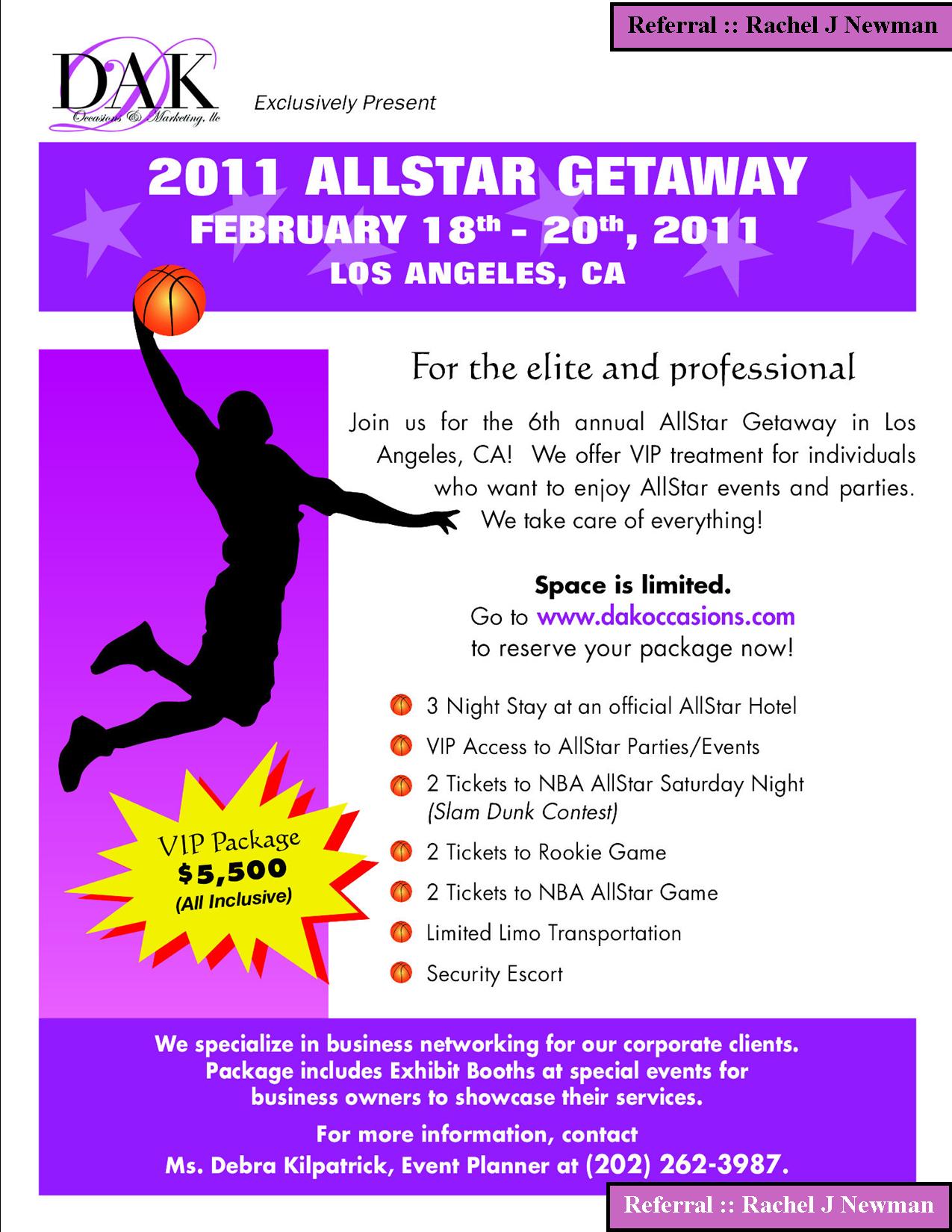 2011 NBA All Star Getaway / Excursion Package (2.18 – 2.20.11) | RaeNewman's Blog